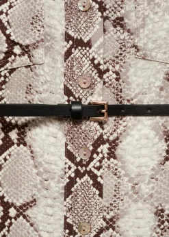 MANGO Sukienki I Kombinezony*Sukienka koszulowa ze wzorem wężowej skóry