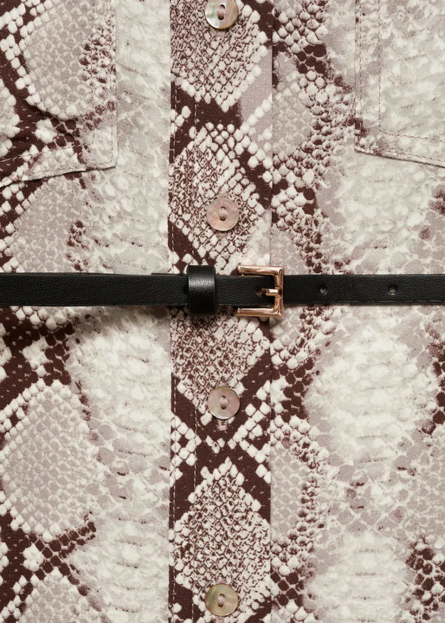 MANGO Sukienki I Kombinezony*Sukienka koszulowa ze wzorem wężowej skóry