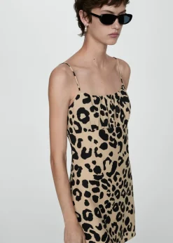 MANGO Sukienki I Kombinezony*Sukienka krótka w panterkę