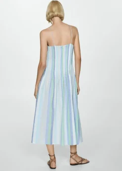 MANGO Sukienki I Kombinezony*Sukienka lniana w paski