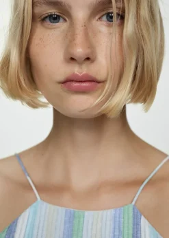 MANGO Sukienki I Kombinezony*Sukienka lniana w paski