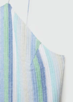 MANGO Sukienki I Kombinezony*Sukienka lniana w paski