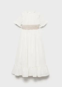 Dzieci MANGO Sukienki I Kombinezony*Sukienka lniana z falbankami