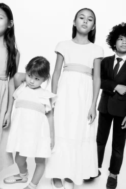 Dzieci MANGO Sukienki I Kombinezony*Sukienka lniana z wiązaniem