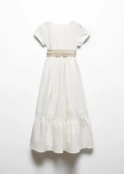 Dzieci MANGO Sukienki I Kombinezony*Sukienka lniana z wiązaniem