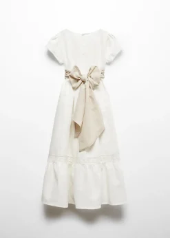 Dzieci MANGO Sukienki I Kombinezony*Sukienka lniana z wiązaniem