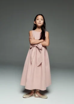 Dzieci MANGO Sukienki I Kombinezony*Sukienka lniana z wiązaniem