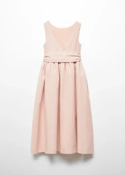 Dzieci MANGO Sukienki I Kombinezony*Sukienka lniana z wiązaniem