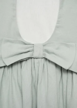 Dzieci MANGO Sukienki I Kombinezony*Sukienka lniana z wiązanymi ramiączkami