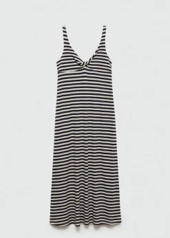 MANGO Sukienki I Kombinezony*Sukienka lniana z węzłem