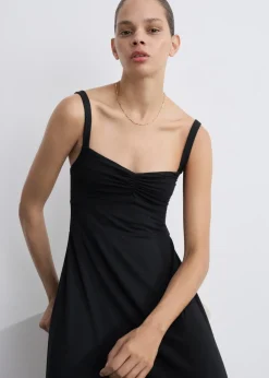 MANGO Sukienki I Kombinezony*Sukienka marszczona na ramiączkach