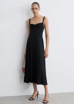 MANGO Sukienki I Kombinezony*Sukienka marszczona na ramiączkach