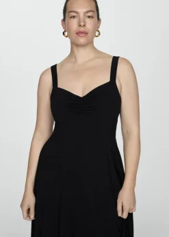 MANGO Sukienki I Kombinezony*Sukienka marszczona na ramiączkach