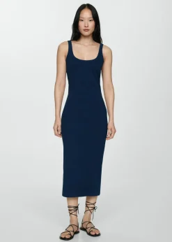 MANGO Sukienki I Kombinezony*Sukienka midi na ramiączkach