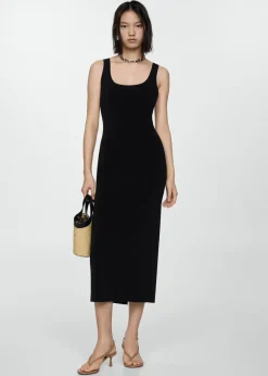 MANGO Sukienki I Kombinezony*Sukienka midi na ramiączkach