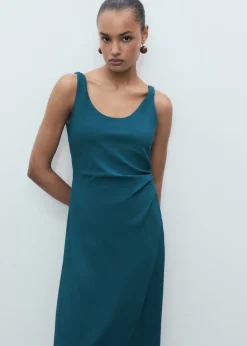 MANGO Sukienki I Kombinezony*Sukienka midi z marszczeniem