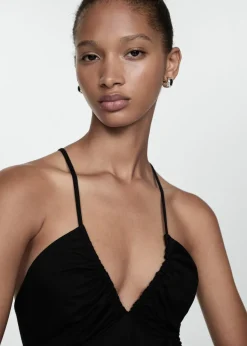 MANGO Sukienki I Kombinezony*Sukienka midi z marszczeniem