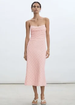 MANGO Sukienki I Kombinezony*Sukienka midi z nadrukiem w kratkę