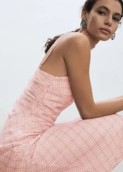 MANGO Sukienki I Kombinezony*Sukienka midi z nadrukiem w kratkę