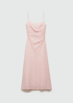 MANGO Sukienki I Kombinezony*Sukienka midi z nadrukiem w kratkę