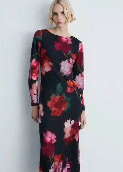 MANGO Sukienki I Kombinezony*Sukienka midi z nadrukiem w kwiaty