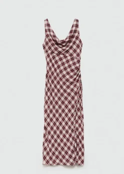 MANGO Sukienki I Kombinezony*Sukienka midi z nadrukiem w kratkę