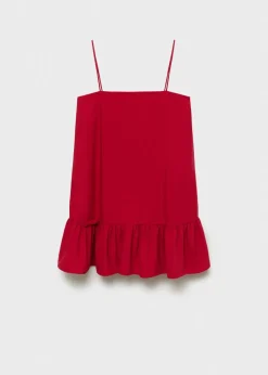 MANGO Sukienki I Kombinezony*Sukienka na cienkich ramiączkach z falbankami