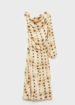 MANGO Sukienki I Kombinezony*Sukienka na jedno ramię w grochy