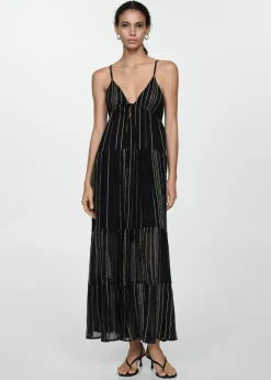 MANGO Sukienki I Kombinezony*Sukienka na ramiączkach z ozdobnymi szwami