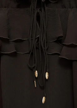 MANGO Sukienki I Kombinezony*Sukienka na ramiączkach z szyfonu z falbankami