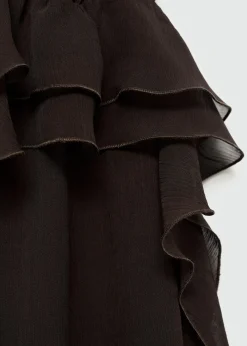 MANGO Sukienki I Kombinezony*Sukienka na ramiączkach z szyfonu z falbankami