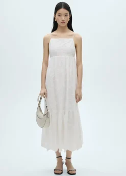 MANGO Sukienki I Kombinezony*Sukienka na ramiączkach z kwiatowym haftem