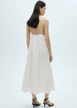 MANGO Sukienki I Kombinezony*Sukienka na ramiączkach z kwiatowym haftem