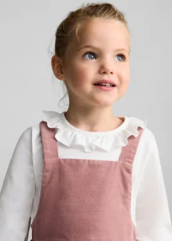 Dzieci MANGO Sukienki I Kombinezony*Sukienka na szelkach na guziki z mikrosztruksu