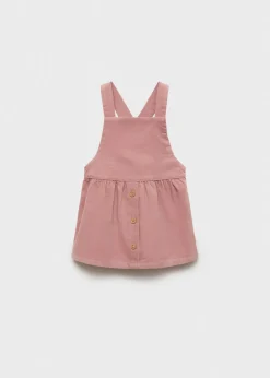 Dzieci MANGO Sukienki I Kombinezony*Sukienka na szelkach na guziki z mikrosztruksu