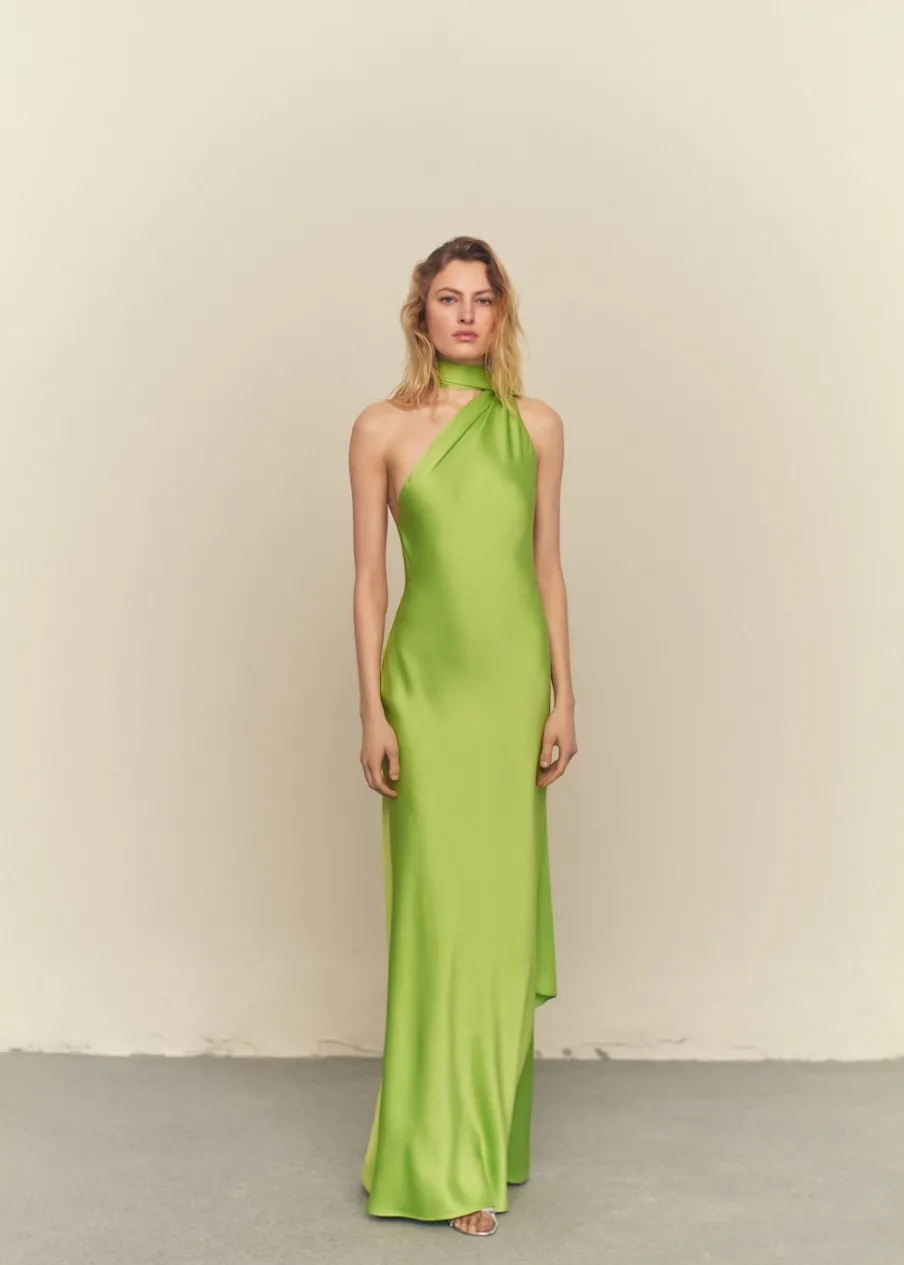 MANGO Sukienki I Kombinezony*Sukienka o asymetrycznym kroju ze wstęgą