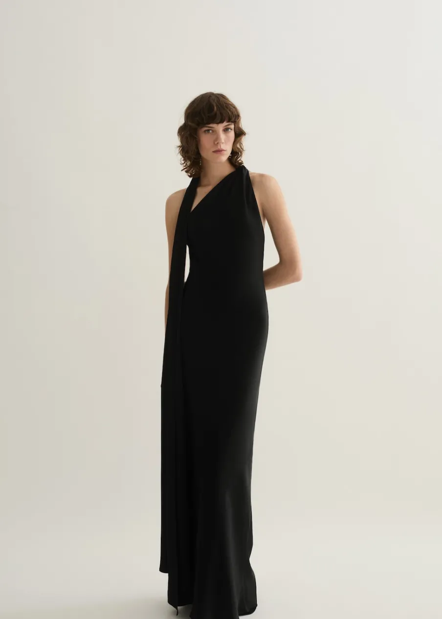 MANGO Sukienki I Kombinezony*Sukienka o asymetrycznym kroju ze wstęgą