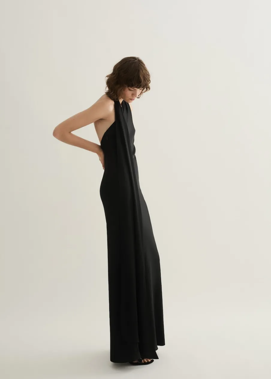 MANGO Sukienki I Kombinezony*Sukienka o asymetrycznym kroju ze wstęgą