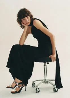 MANGO Sukienki I Kombinezony*Sukienka o asymetrycznym kroju ze wstęgą