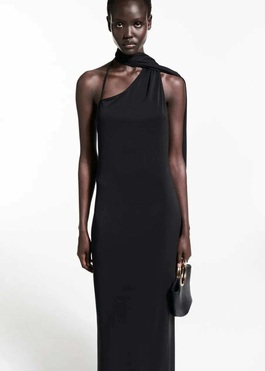 MANGO Sukienki I Kombinezony*Sukienka o asymetrycznym kroju ze wstęgą