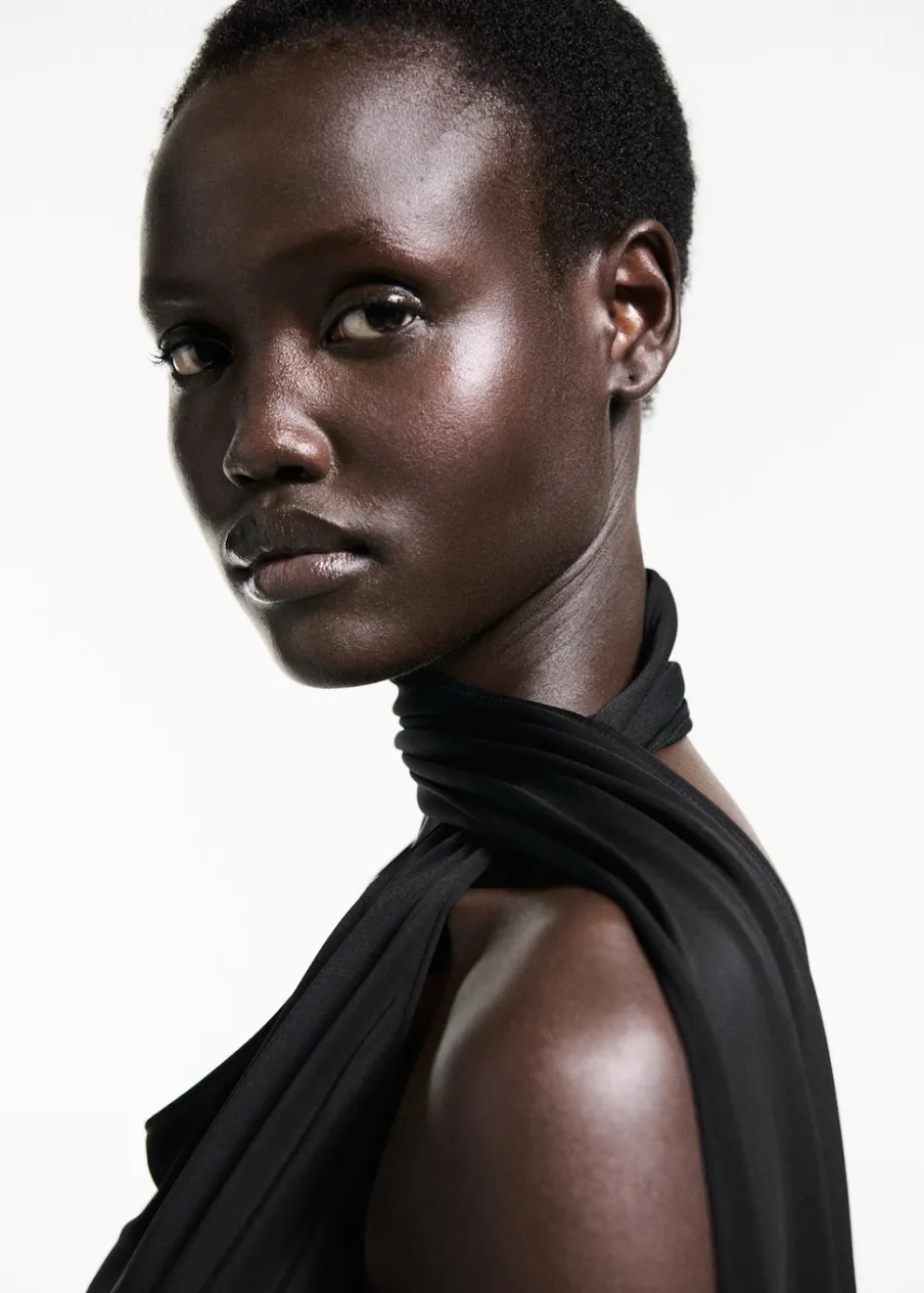 MANGO Sukienki I Kombinezony*Sukienka o asymetrycznym kroju ze wstęgą