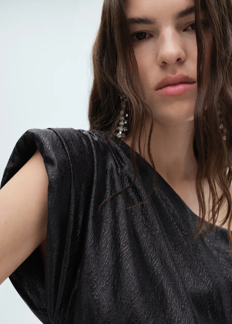 MANGO Sukienki I Kombinezony*Sukienka o asymetrycznym kroju z teksturą