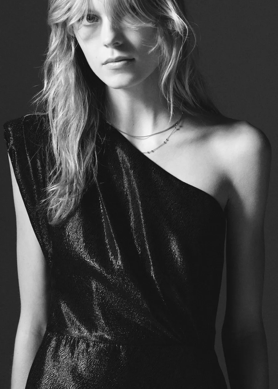 MANGO Sukienki I Kombinezony*Sukienka o asymetrycznym kroju z teksturą