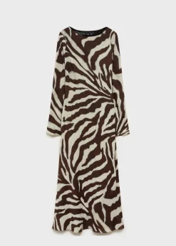 MANGO Sukienki I Kombinezony*Sukienka o rozszerzanym kroju w zebrę