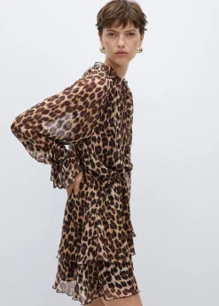 MANGO Sukienki I Kombinezony*Sukienka o rozszerzanym kroju w lamparcie cętki