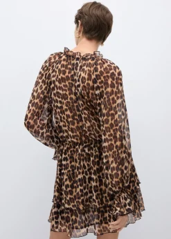 MANGO Sukienki I Kombinezony*Sukienka o rozszerzanym kroju w lamparcie cętki