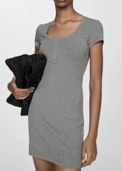 MANGO Sukienki I Kombinezony*Sukienka o taliowanym kroju z dzianiny