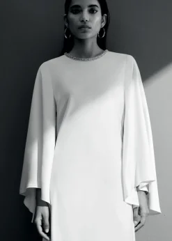 MANGO Sukienki I Kombinezony*Sukienka satynowa z rozszerzanym rękawem