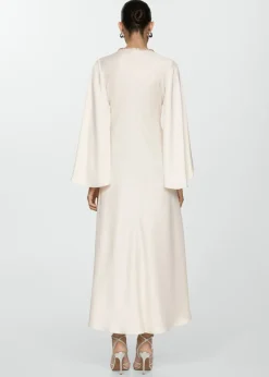 MANGO Sukienki I Kombinezony*Sukienka satynowa z rozszerzanym rękawem