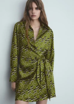 MANGO Sukienki I Kombinezony*Sukienka satynowa ze wzorem